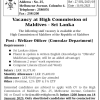 Welfare Officer – High Commission of Maldives Office Job Vacancies