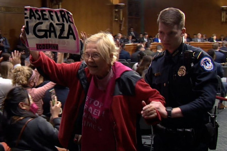 Anti-war protesters interrupt Antony Blinken at US Senate hearing