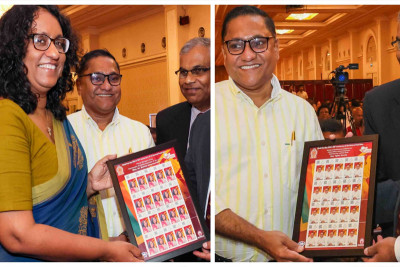 Postal Dept. celebrates World Postal Day with stamps of Harini, Vijitha