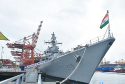 Indian war ship docks in Colombo before Chinese vessel arrival